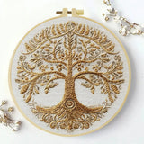 Tree of Life Embroidery Kit for Beginners – DIY Hand Embroidery Hoop Set Kits For Stitchers