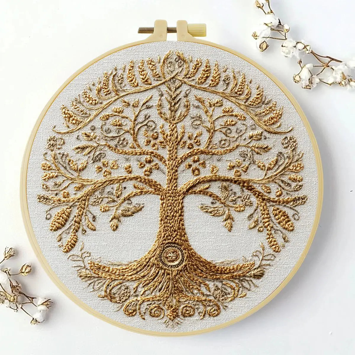 Tree of Life Embroidery Kit for Beginners – DIY Hand Embroidery Hoop Set