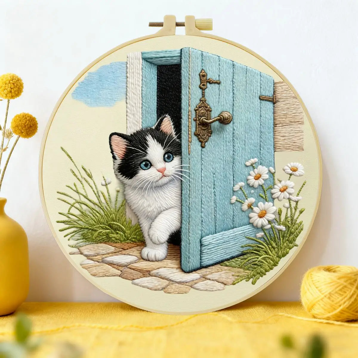 Mischievous Little Cat Embroidery Starter Kit