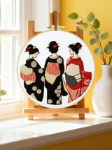 Elegant Geisha Embroidery Starter Kit – DIY Traditional Japanese Sewing Art Set for Beginners