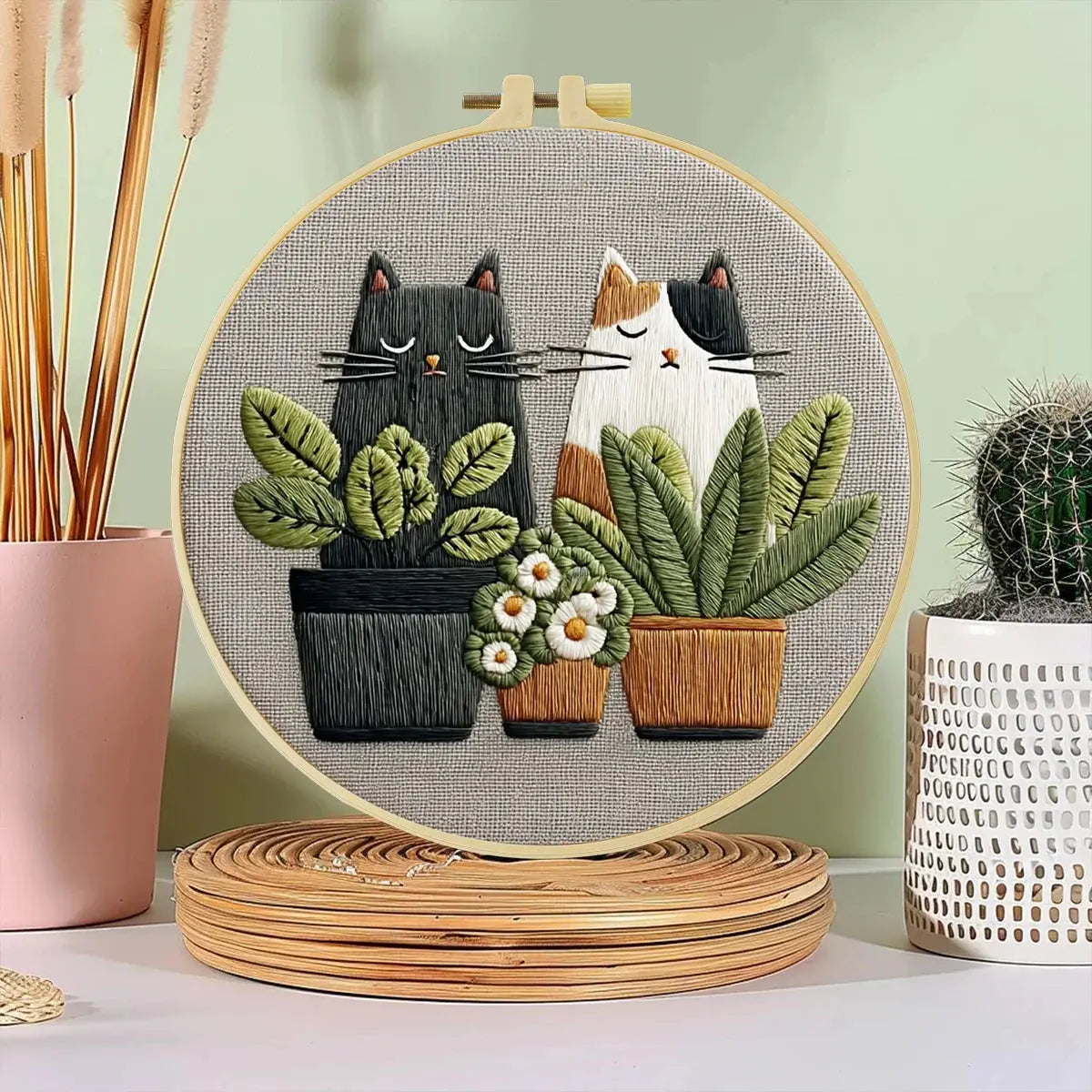 Kitty Hand Embroidery Kit The Stichers Heavane