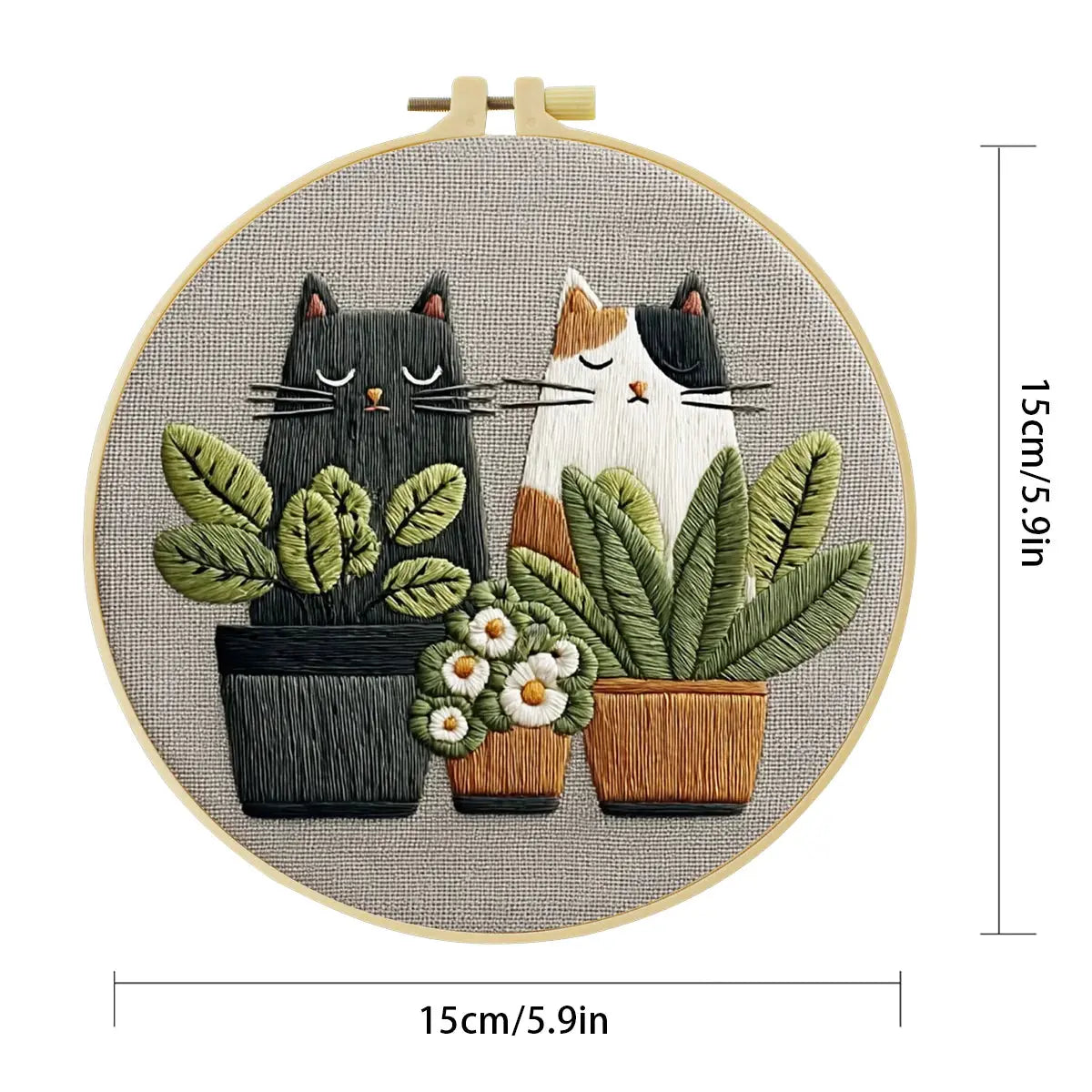 Kitty Hand Embroidery Kit The Stichers Heavane