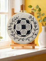 Hand-Embroidered Soccer Ball Wall Art – Football Hoop Decor