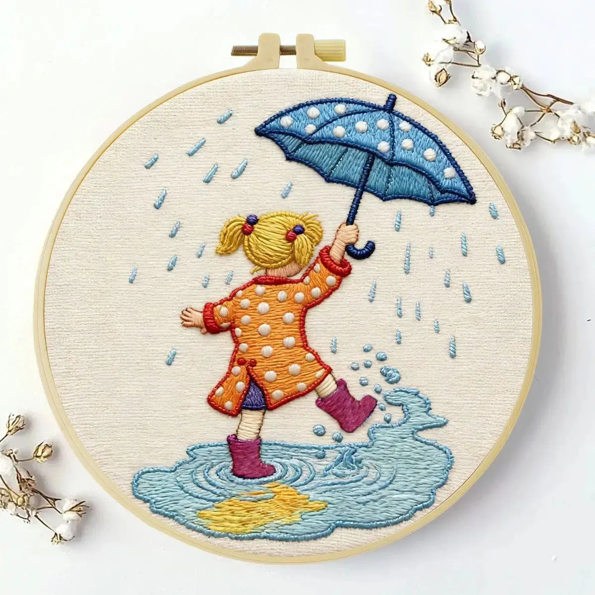 Rainy Day Puddle Jumper Embroidery Kit ☔💛 Kits For Stitchers