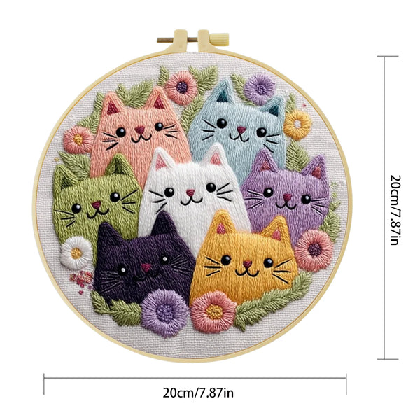 Cute Cat Embroidery Starter Kit