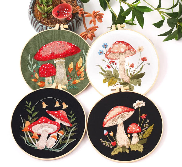 Woodland Mushroom Hand Embroidery Kit