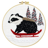 Badgers in the Snow Embroidery Starter Kit