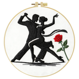 Tango Dancing Couple Embroidery Starter Kit DIY – Beginner Romantic Silhouette Hand Embroidery Kit