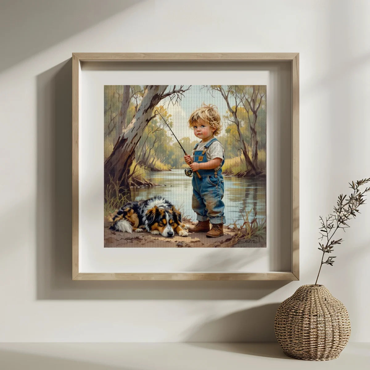 Little Fisherman & Dog Cross Stitch Kit 🎣🐶🧵✨