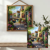 Charming Canal Village Cross Stitch Kit 🚲🌸🏡✨