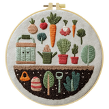 Hand-Embroidered Garden Wall Art – Vegetable & Plant Hoop Decor