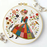 Patchwork Dress Girl Embroidery Kit Kits For Stitchers