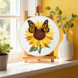 Sunflower & Butterfly Embroidery Starter Kit DIY – Beginner Floral Hand Embroidery Kit with Nature Design