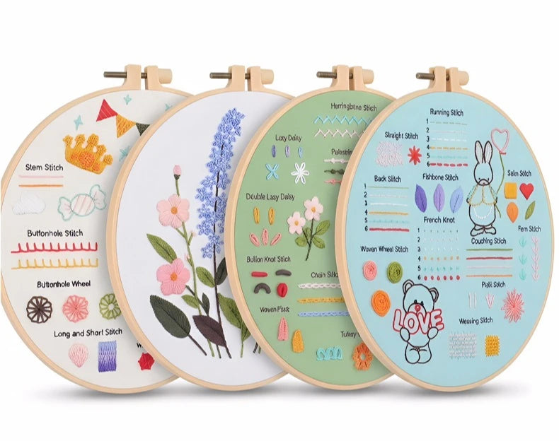 4-Piece Beginner Embroidery Learning Kit Kits For Stitchers