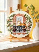 Sleepy Balcony Cat Embroidery Kit Kits For Stitchers