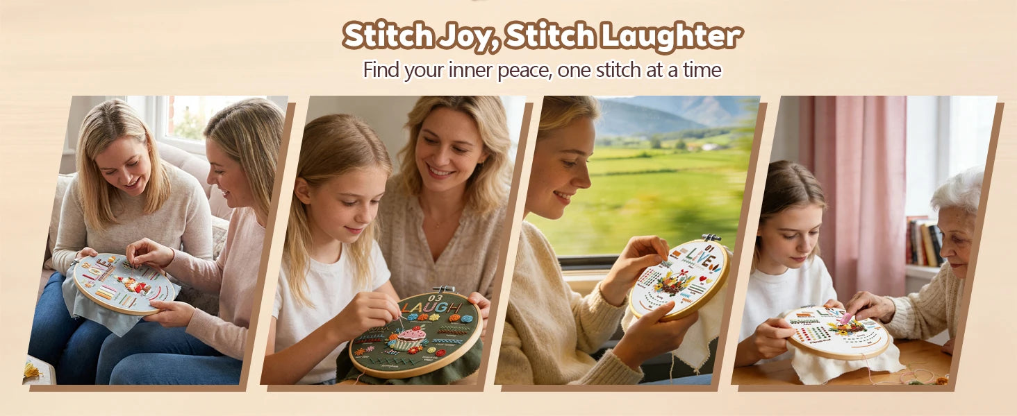 Love, Laugh & Live Beginner Embroidery Kit Kits For Stitchers
