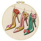 Floral High Heels Embroidery Kit – Fashion Shoes DIY Hand Embroidery Hoop Art Set Kits For Stitchers