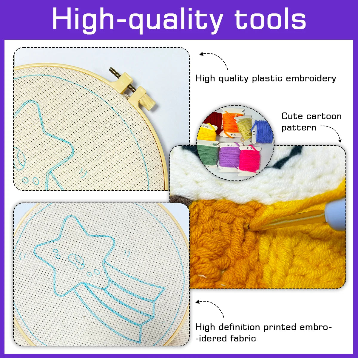 Horse Embroidery Kit – Rustic Farm Horse Needlepoint Pattern with Countryside Fence Scene for Animal Lovers & Beginners
