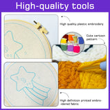 Colorful Floral Embroidery Kit for Adults – Cute Daisy Flower DIY Punch Needle Style Hoop Art Beginner Needlecraft Gift for Her