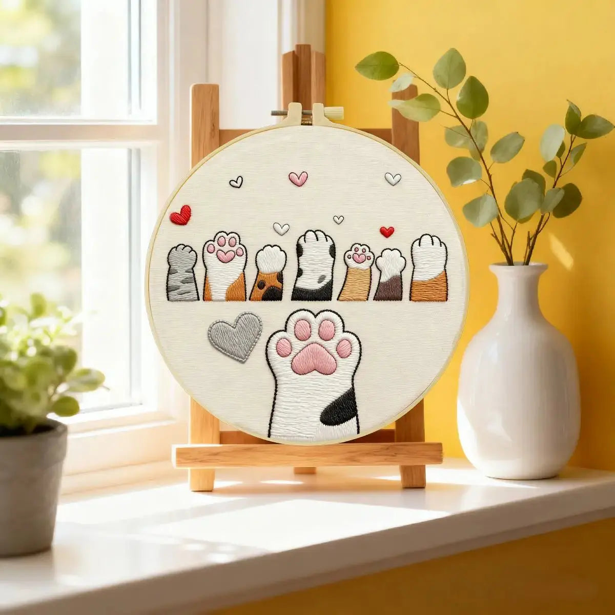 Cute Cat Paws Embroidery Kit Kits For Stitchers