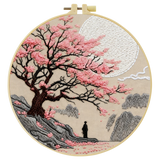 Lavender Field Embroidery DIY Kit – Beginner Floral Stitching Kit with Hoop & Pattern