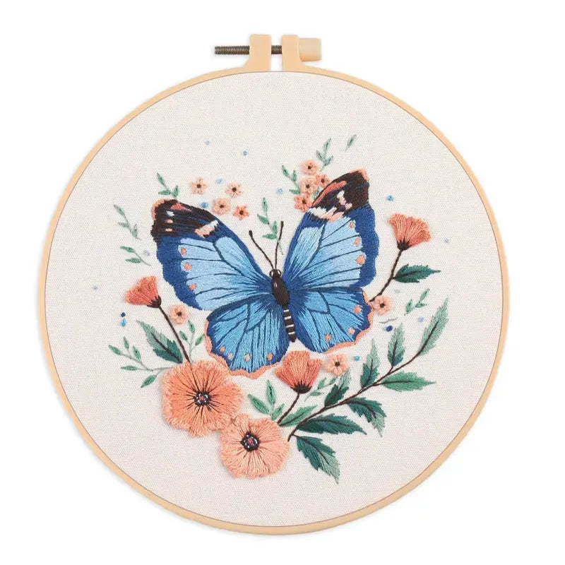 Bird & Butterfly Hand Embroidery Kit The Stichers Heavane