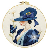 Elegant Lady in Blue Embroidery Kit Kits For Stitchers