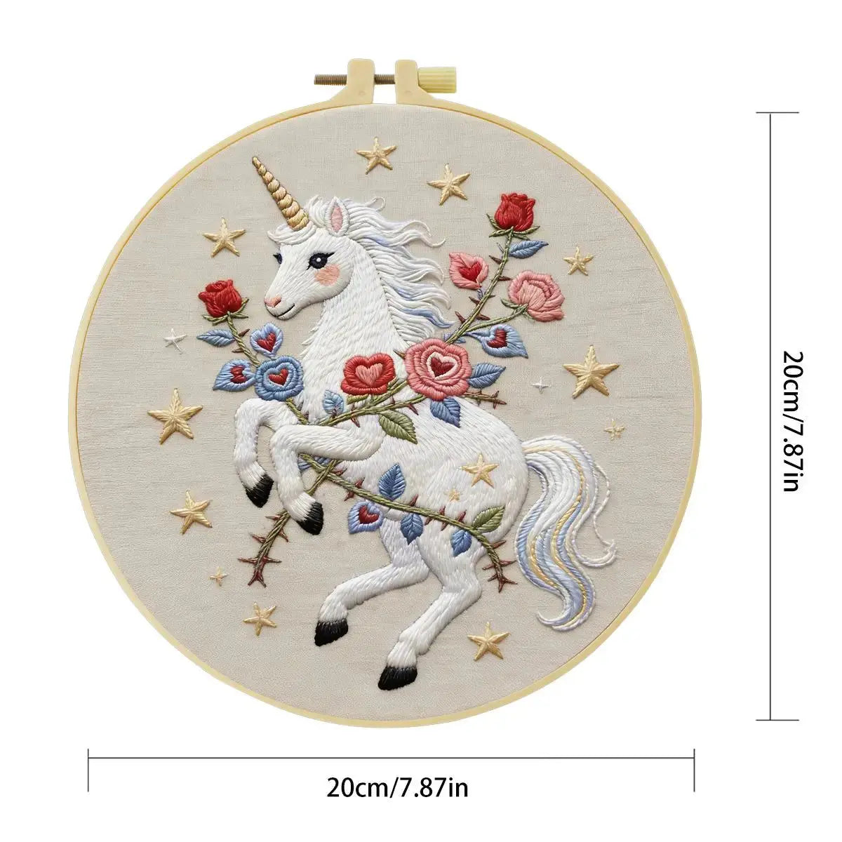 Celestial Rose Unicorn Embroidery Kit Kits For Stitchers