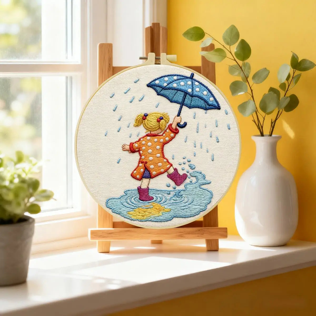 Rainy Day Puddle Jumper Embroidery Kit ☔💛 Kits For Stitchers