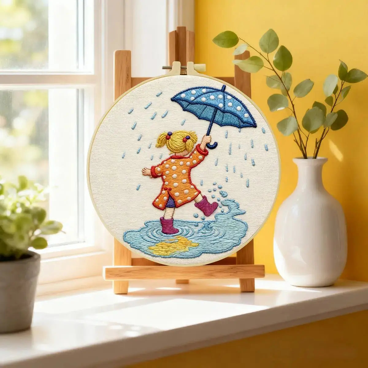 Rainy Day Puddle Jumper Embroidery Kit ☔💛 Kits For Stitchers