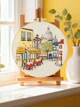 Montmartre Café Embroidery Kit – Paris Street DIY Hand Embroidery Hoop Art Set Kits For Stitchers