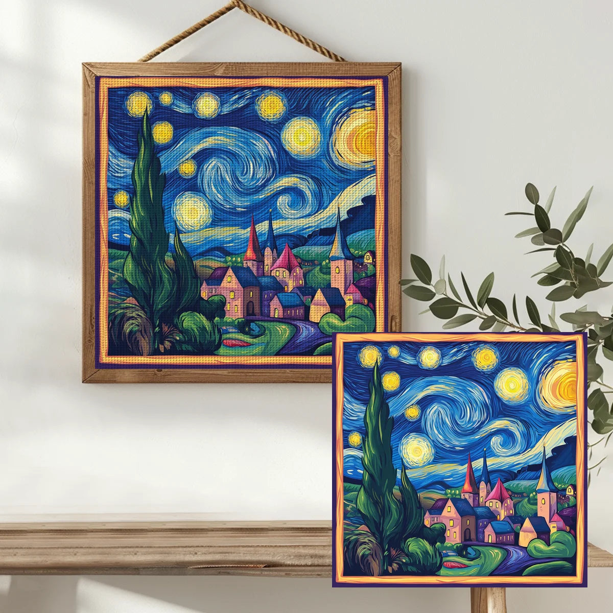 Starry Village Cross Stitch Kit 🌙✨🏡