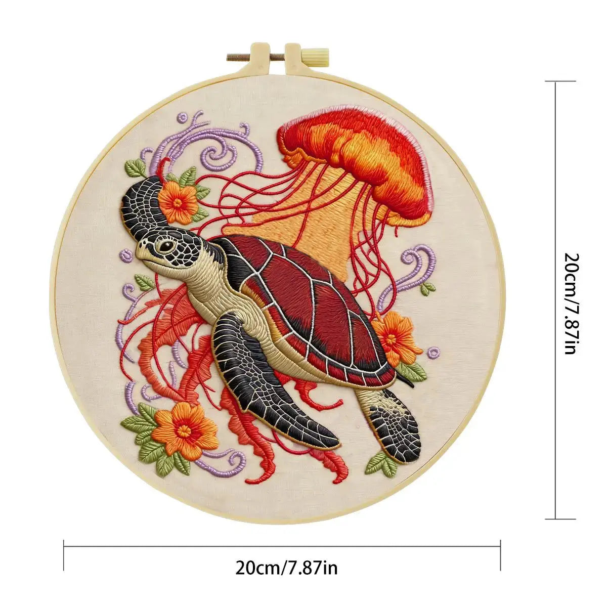 Sea Turtle & Jellyfish Embroidery Kit Kits For Stitchers