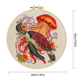 Sea Turtle & Jellyfish Embroidery Kit Kits For Stitchers