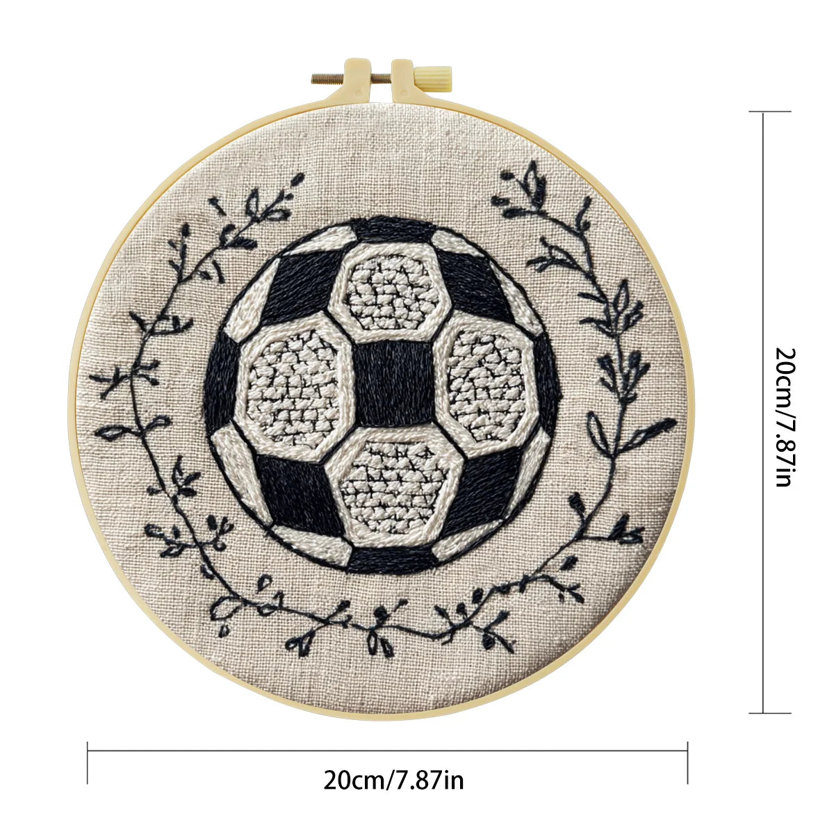 Hand-Embroidered Soccer Ball Wall Art – Football Hoop Decor