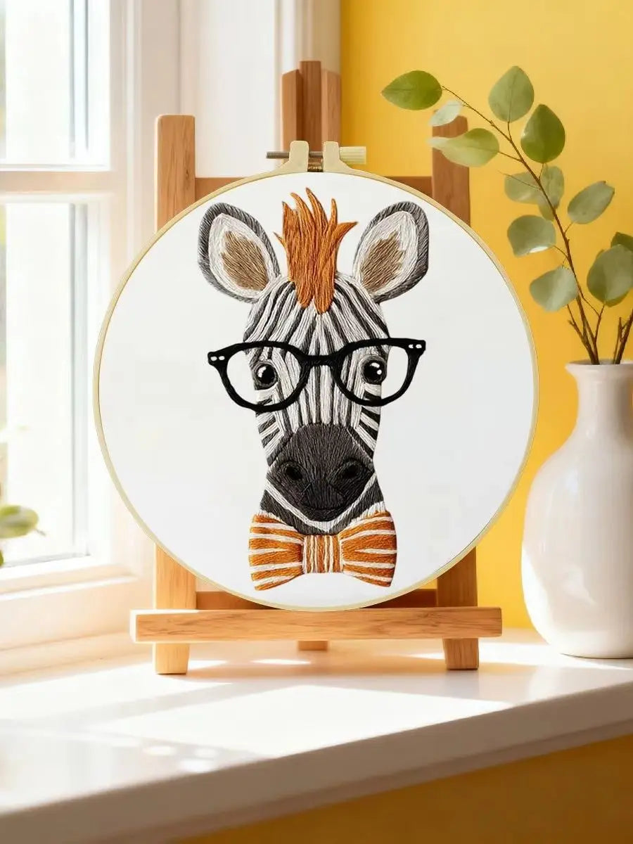 Donkey with Glasses Embroidery Kit