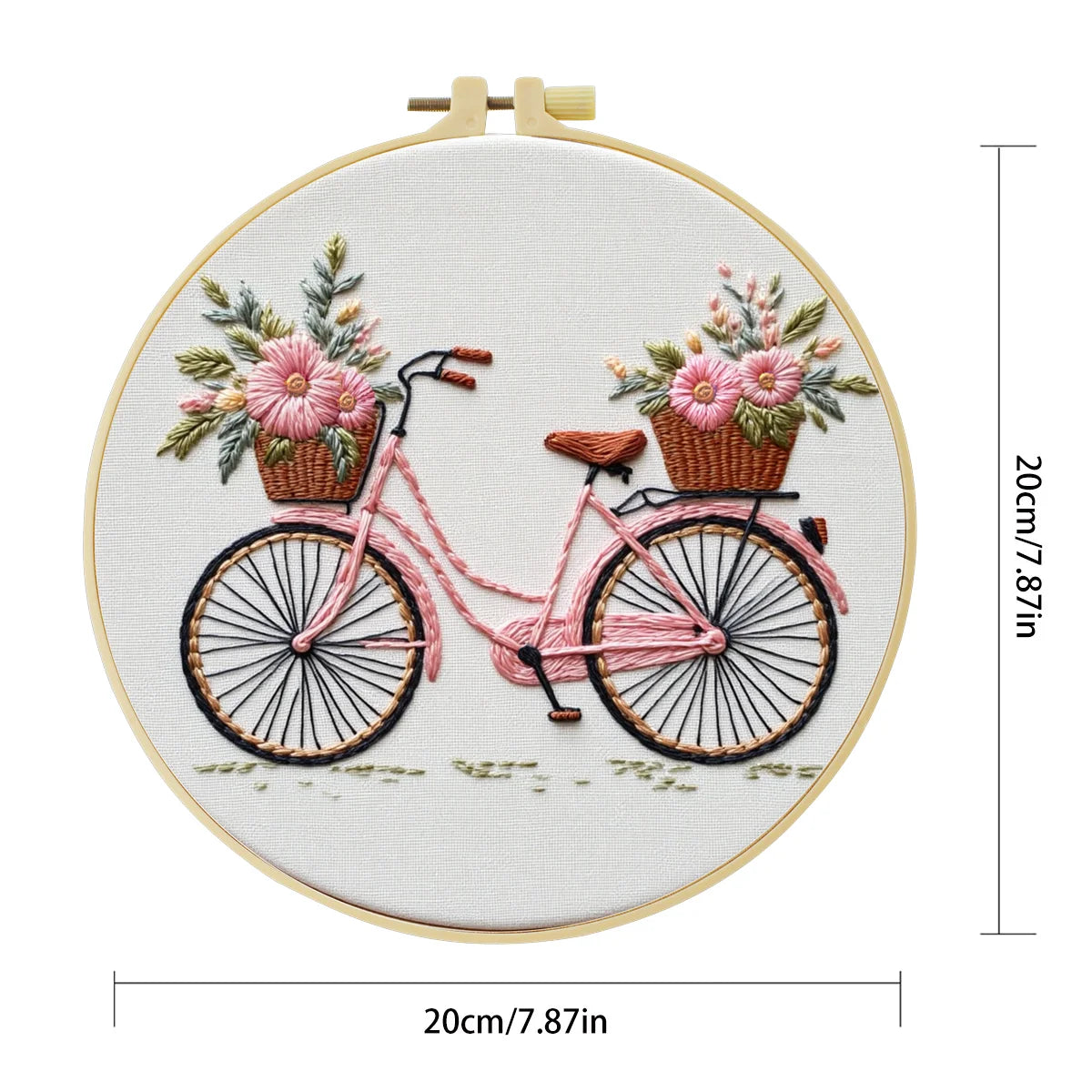 Floral Bicycle Hand Embroidery Kit