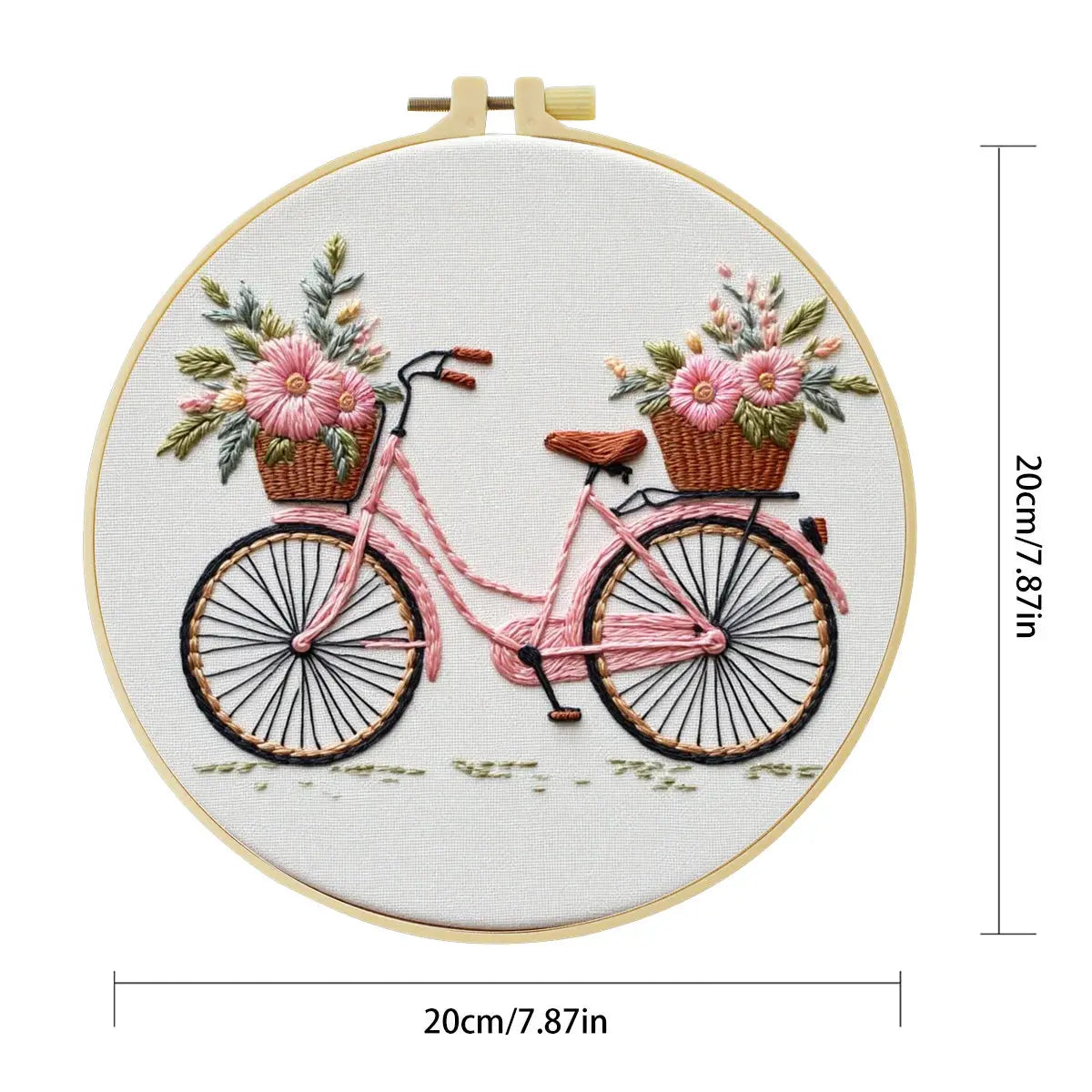Floral Bicycle Hand Embroidery Kit The Stichers Heavane