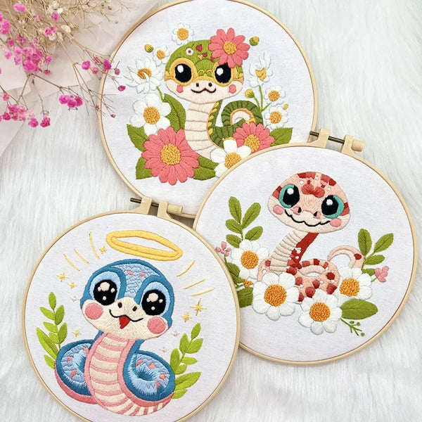 Snake Hand Embroidery Kit