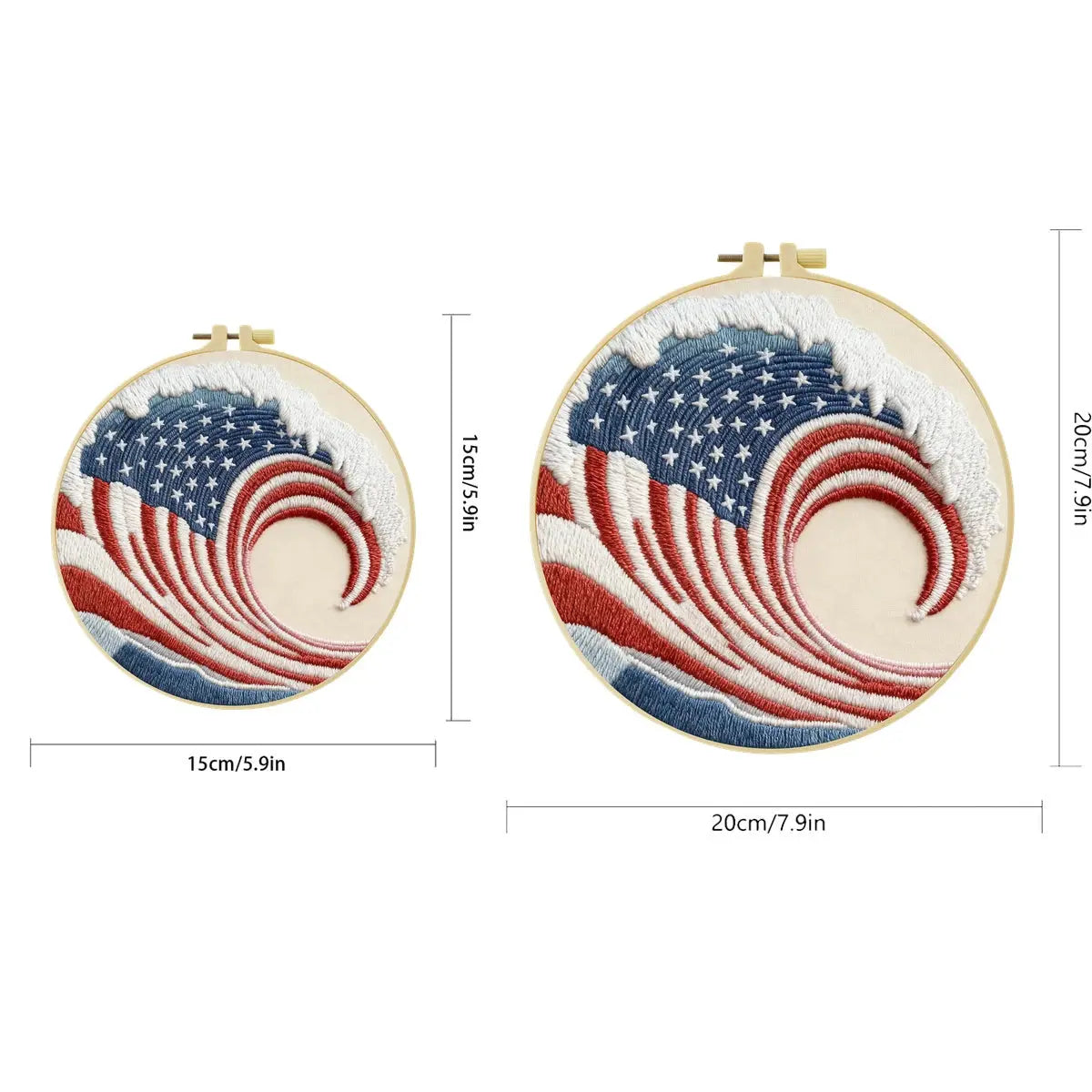 American Flag Wave Embroidery Kit Kits For Stitchers