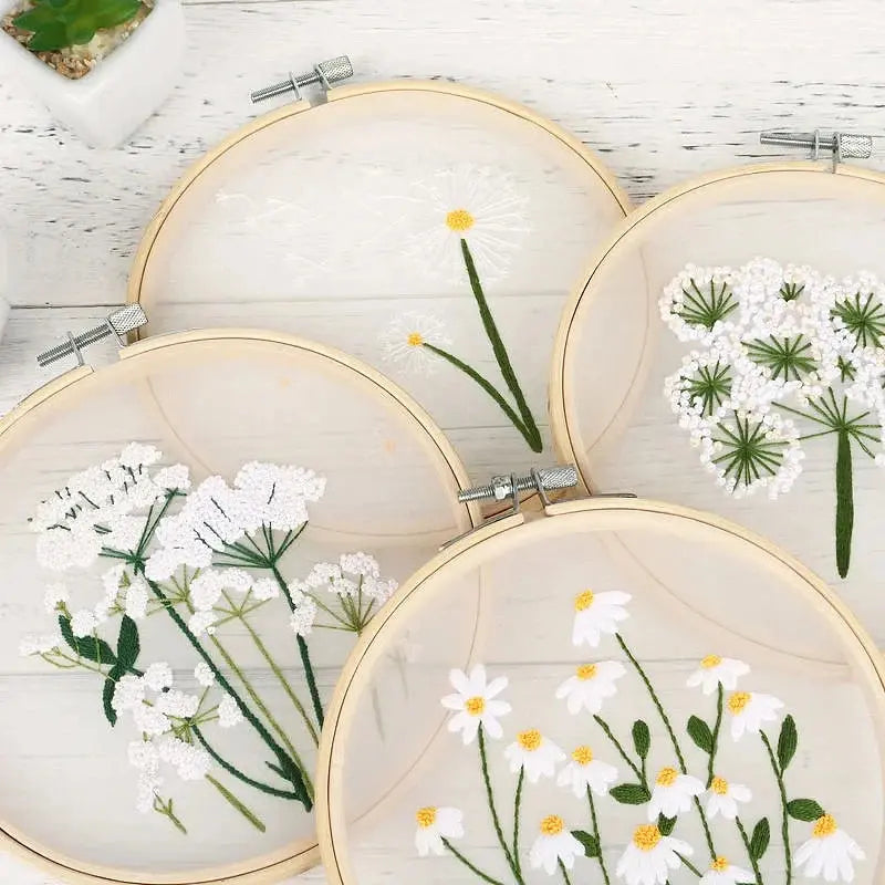 Transparent Double-Sided Flower Embroidery Starter Kit The Stichers Heavane