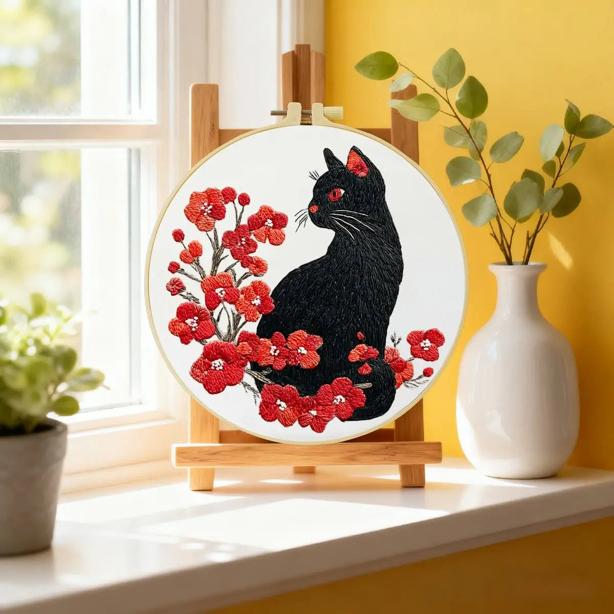 Flower Cat Embroidery Kit