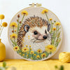 Cute Hedgehog Embroidery Kit – Woodland Animal DIY Hand Embroidery Hoop Art Set