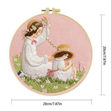 Mother & Daughter Daisy Chain Embroidery Kit – Heartwarming Floral DIY Hand Embroidery Hoop Art Set Kits For Stitchers