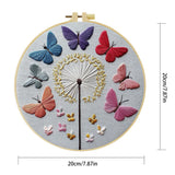 Butterflies & Dandelion Embroidery Kit – Colorful Nature Needlepoint Pattern with Whimsical Floral Wall Art Decor