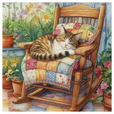 Cozy Garden Cat Nap Cross Stitch Kit 🐱🌸🪑✨