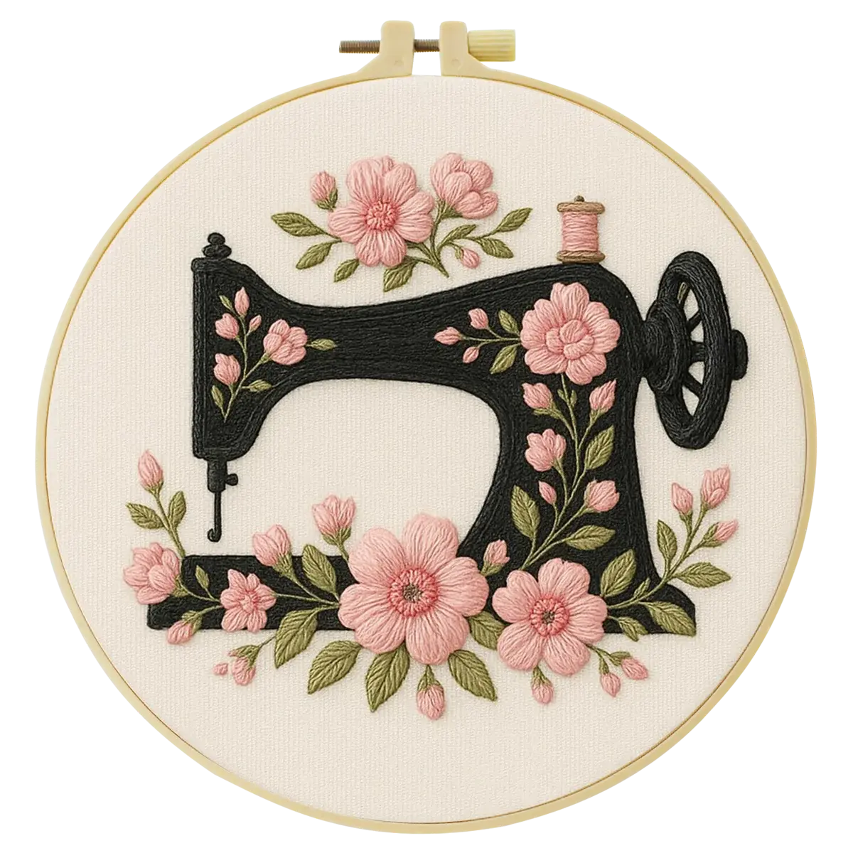 Floral Sewing Machine Hand Embroidery Kit The Stichers Heavane