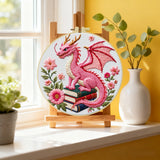 Pink Dinosaur Bag Embroidery Starter Kit