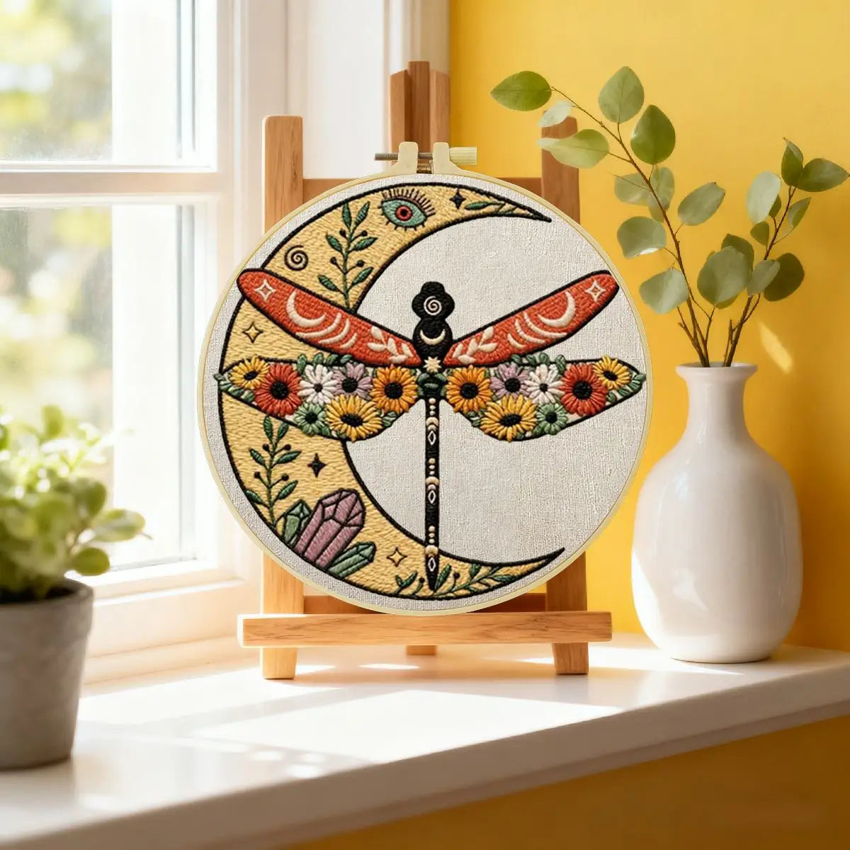 Moon & Dragonflies Embroidery Kit