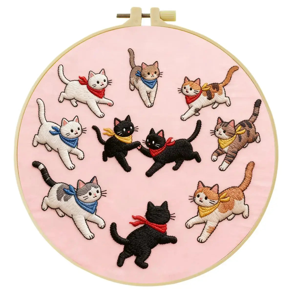 Playful Cats Embroidery Kit Kits For Stitchers